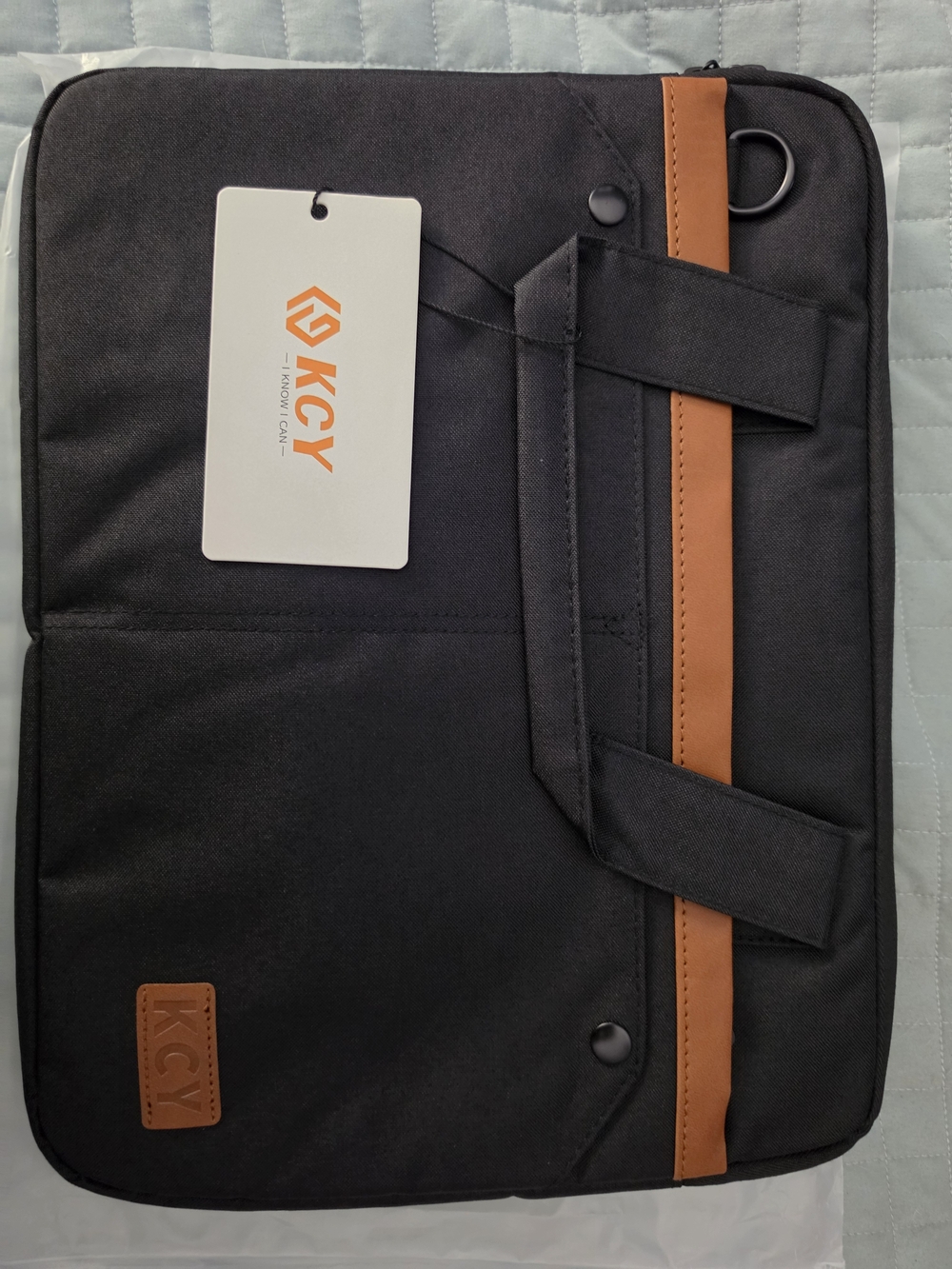 Men's Black & Brown Laptop Briefcase